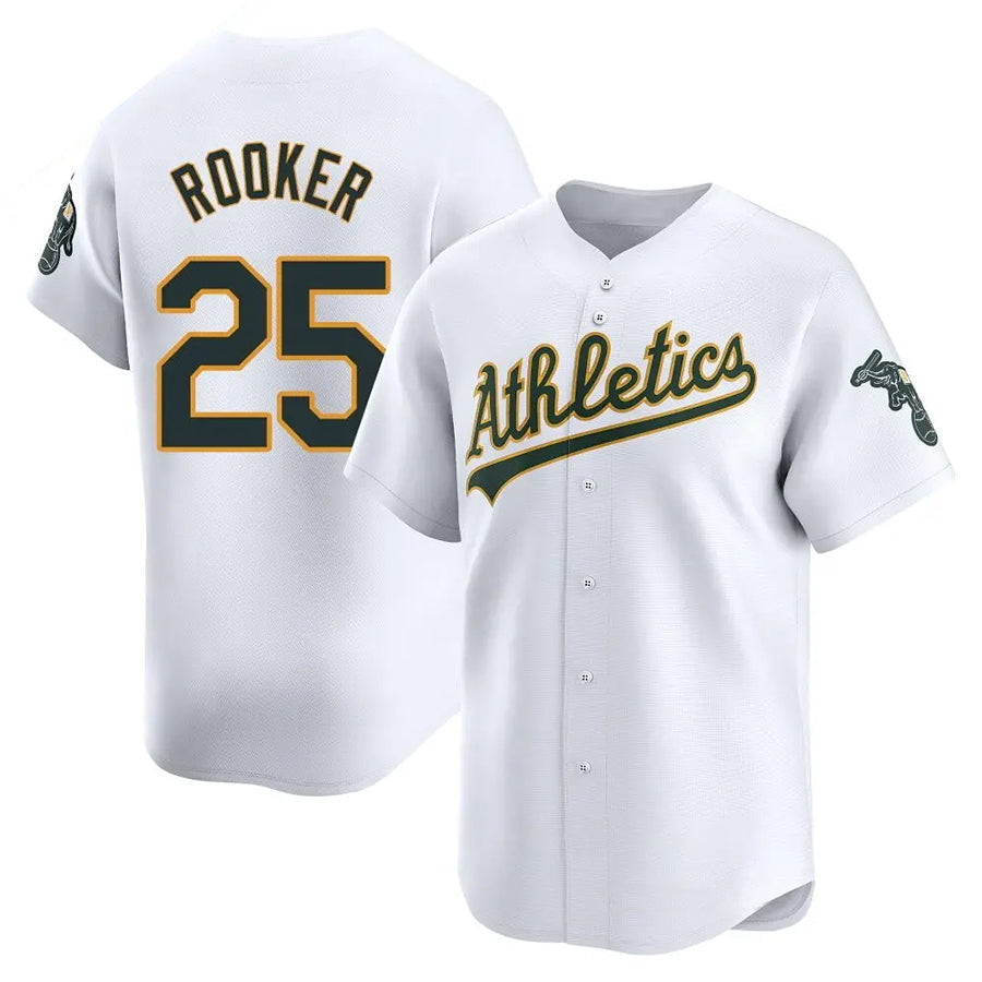 Seanshop Athletics #25 Brent Rooker Player White Limited Home Personalized Jerseys