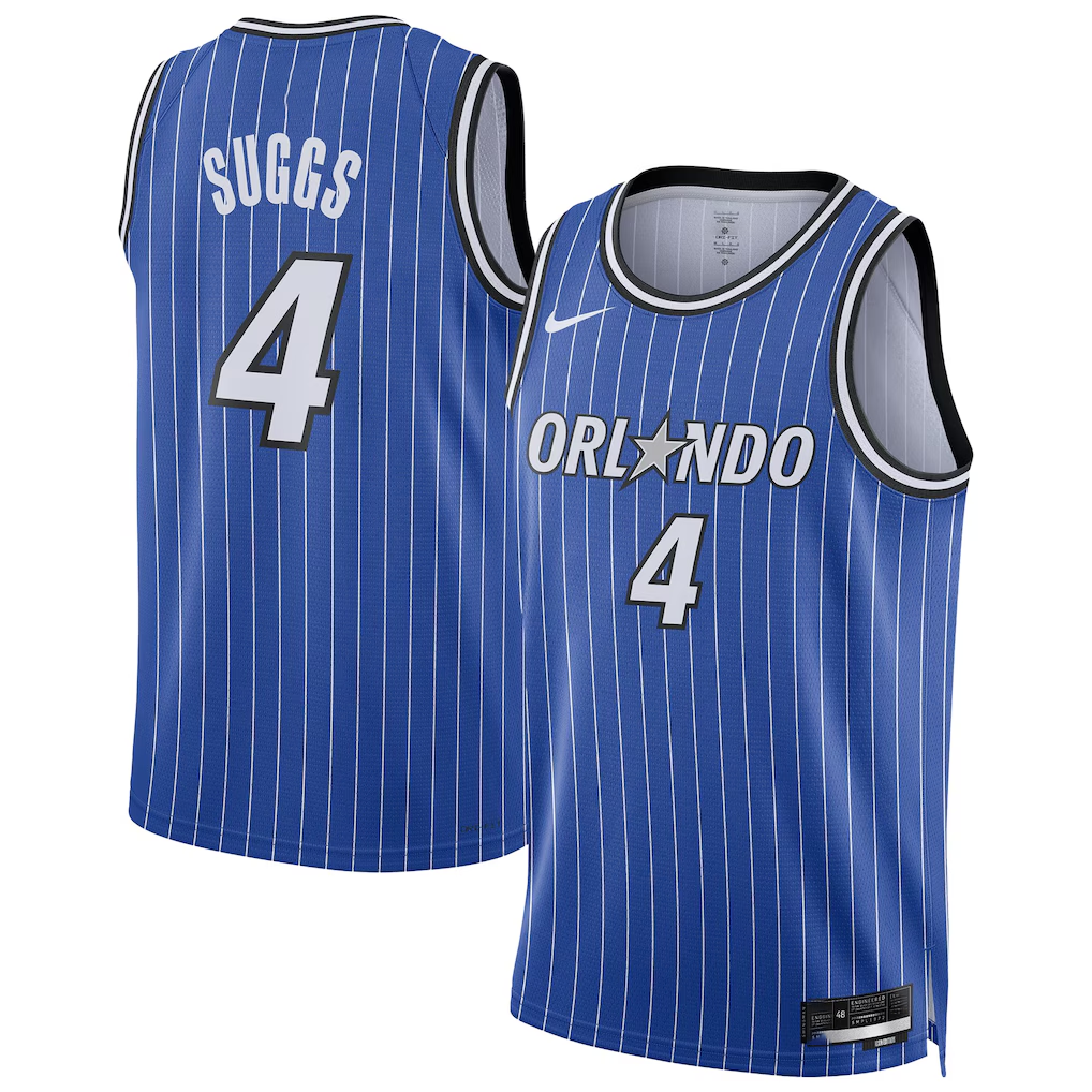 Leonaf O.Magic #4 Jalen Suggs Blue Swingman Player Jerseys - Icon Edition