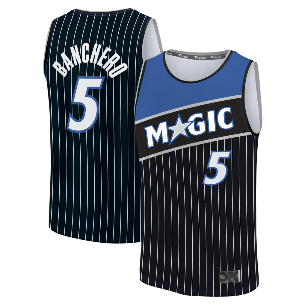 Leonaf O.Magic #5 Paolo Banchero Black Fast Break Jerseys - Statement Edition