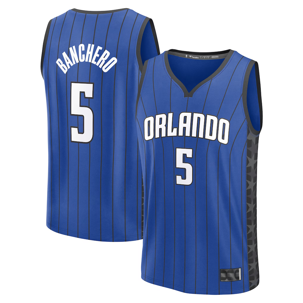 Leonaf O.Magic #5 Paolo Banchero  Blue Fast Break Replica Player Jerseys - Statement Edition