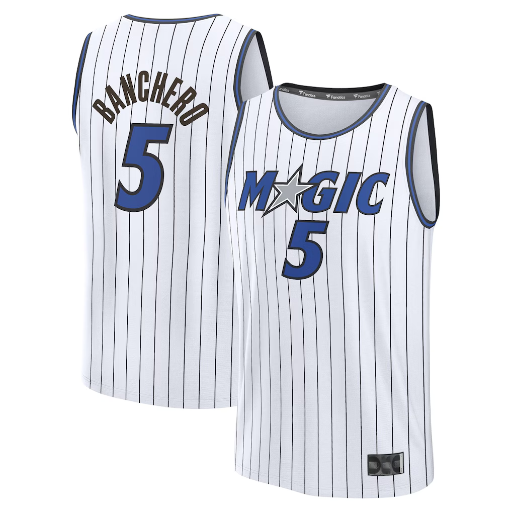 Leonaf O.Magic #5 Paolo Banchero  White Fast Break Replica Player Jerseys - Association Edition