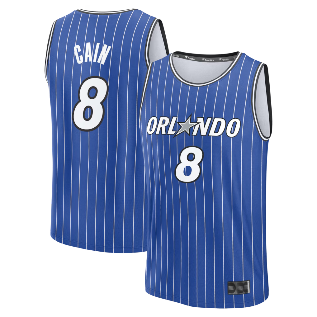 Leonaf O.Magic #8 Jamal Cain  Blue Fast Break Jerseys - Icon Edition