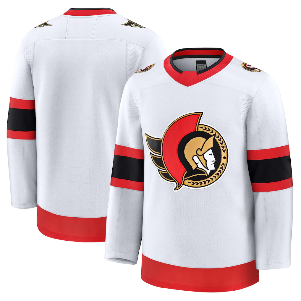 Seanshop O.Senators White Away Premium Jerseys