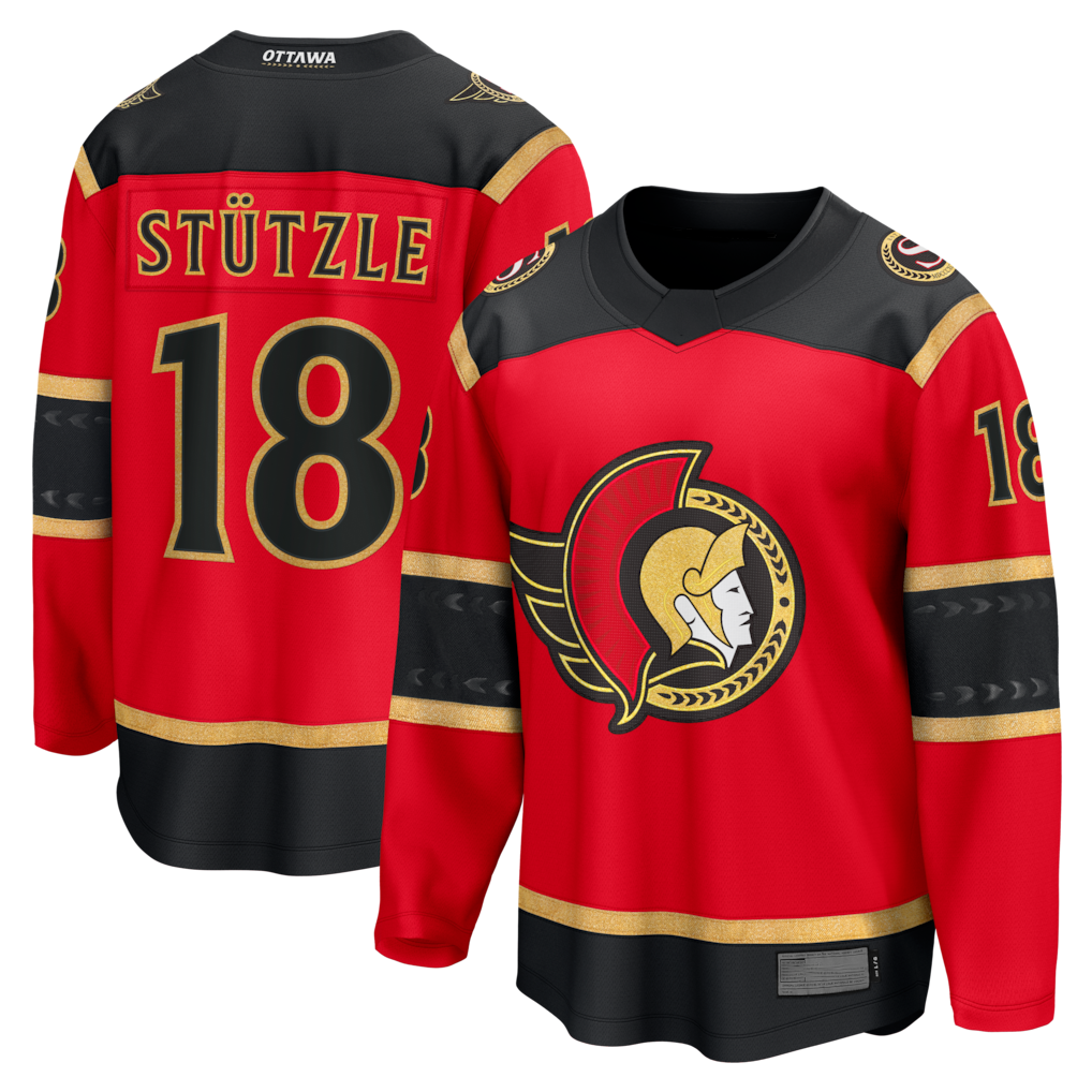 Seanshop O.Senators #18 Tim Stutzle Red Alternate Breakaway Jerseys