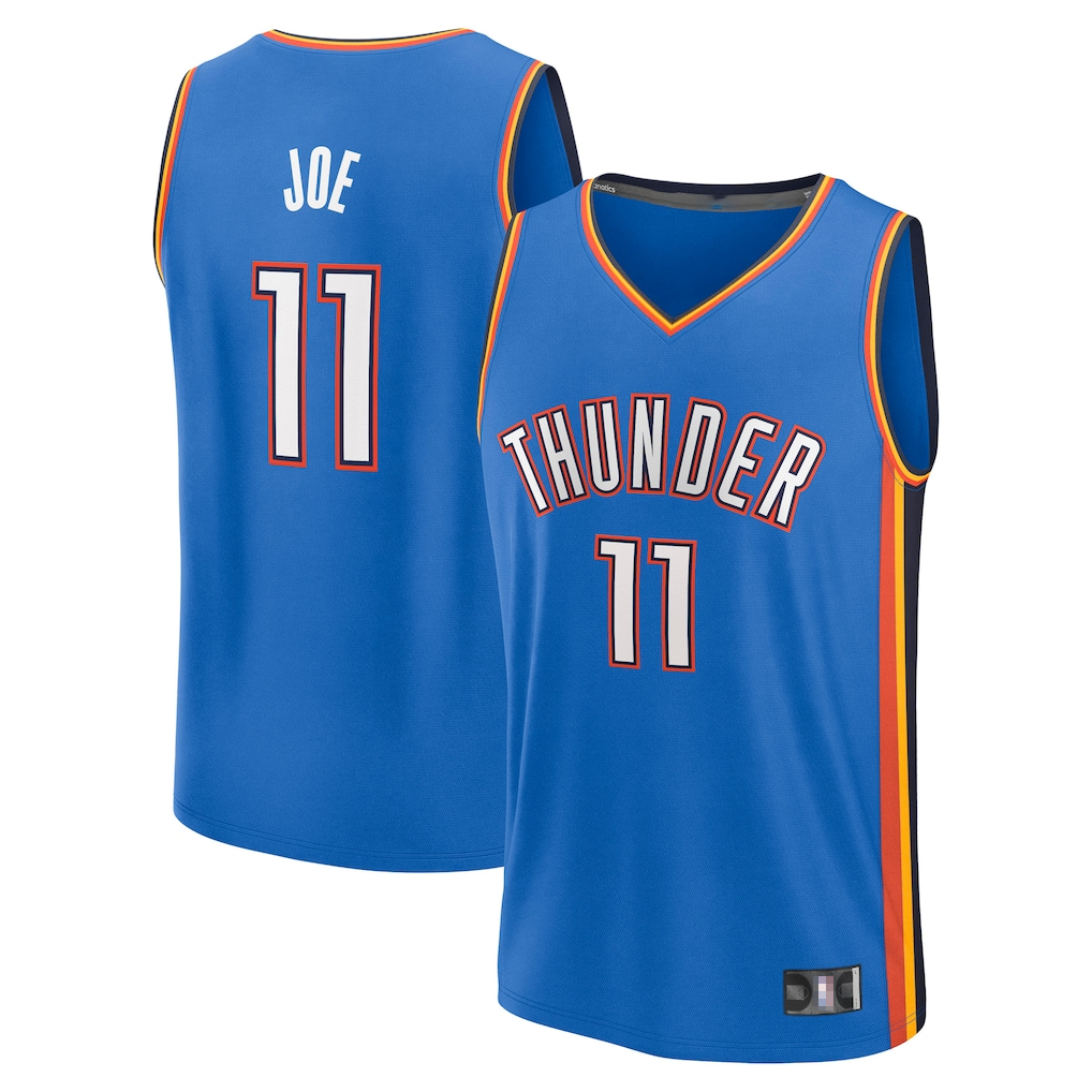 Leonaf OC.Thunder #11 Isaiah Joe Blue Fast Break Replica Player Stitched Jerseys- Icon Edition