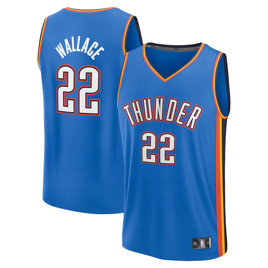 Leonaf OC.Thunder #22 Cason Wallace Blue Fast Break Replica Player Stitched Jerseys - Icon Edition