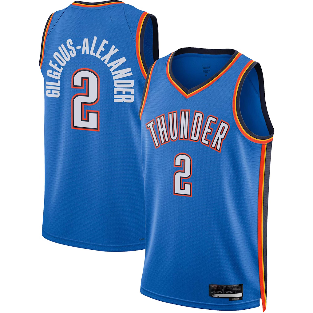 Leonaf OC.Thunder #2 Shai Gilgeous-Alexander Blue Swingman Stitched Jerseys - Icon Edition