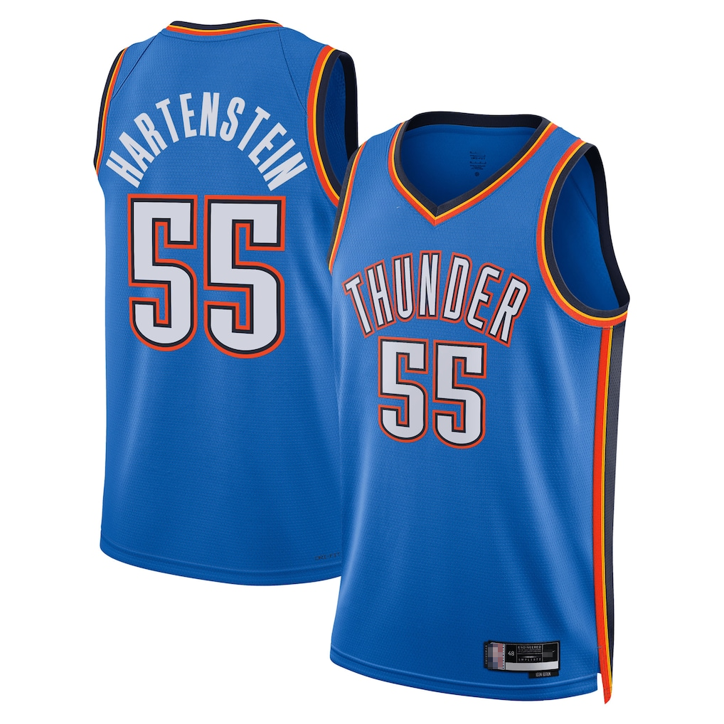 Leonaf OC.Thunder #55 Isaiah Hartenstein Blue Swingman Player Stitched Jerseys - Icon Edition