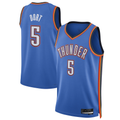 Leonaf OC.Thunder #5 Luguentz Dort Blue Swingman Player Stitched Jerseys - Icon Edition