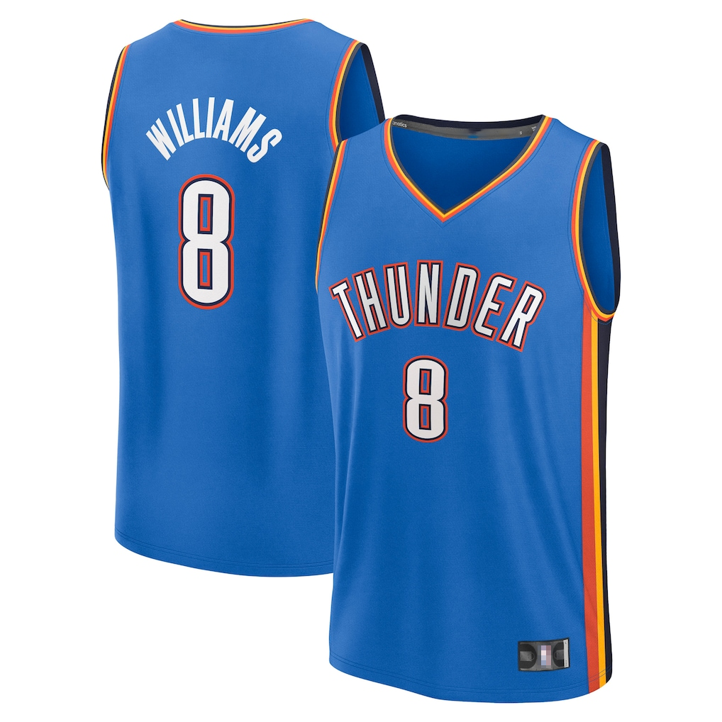 Leonaf OC.Thunder #8 Jalen Williams Blue Fast Break Replica Player Stitched Jerseys - Icon Edition