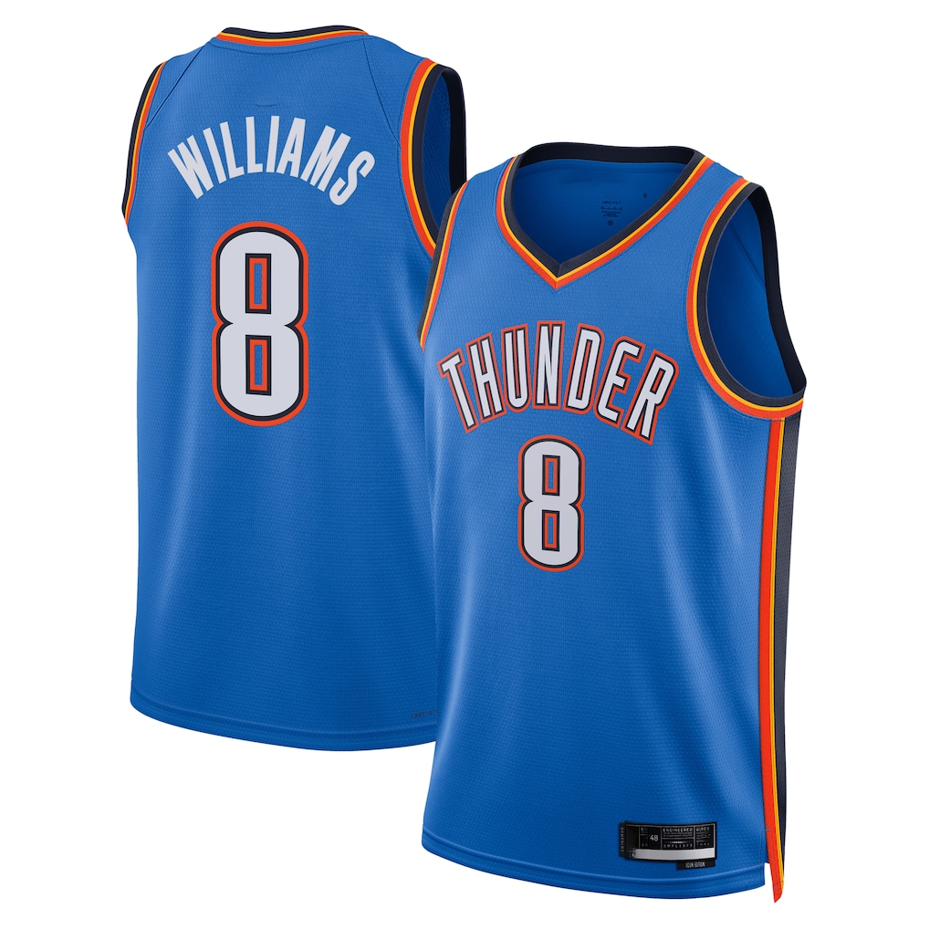 Leonaf OC.Thunder #8 Jalen Williams Blue Swingman Replica Stitched Jerseys - Icon Edition