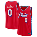 Leonaf P.76ers #0 Tyrese Maxey  Red Fast Break Replica Player Jerseys - Statement Edition