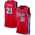 Seanshop P.76ers #21 Joel Embiid Jordan Brand Red Swingman Jerseys - Statement Edition
