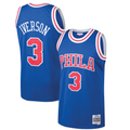 Leonaf P.76ers #3 Allen Iverson Mitchell & Ness Royal 199697 Hardwood Classics Swingman Jerseys