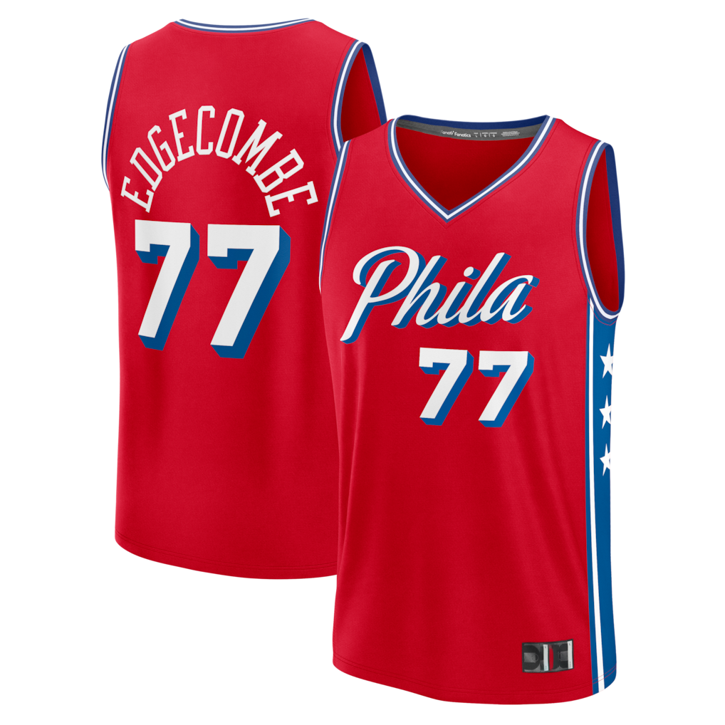 Seanshop P.76ers #77 VJ Edgecombe  Red Fast Break Replica Player Jerseys - Statement Edition