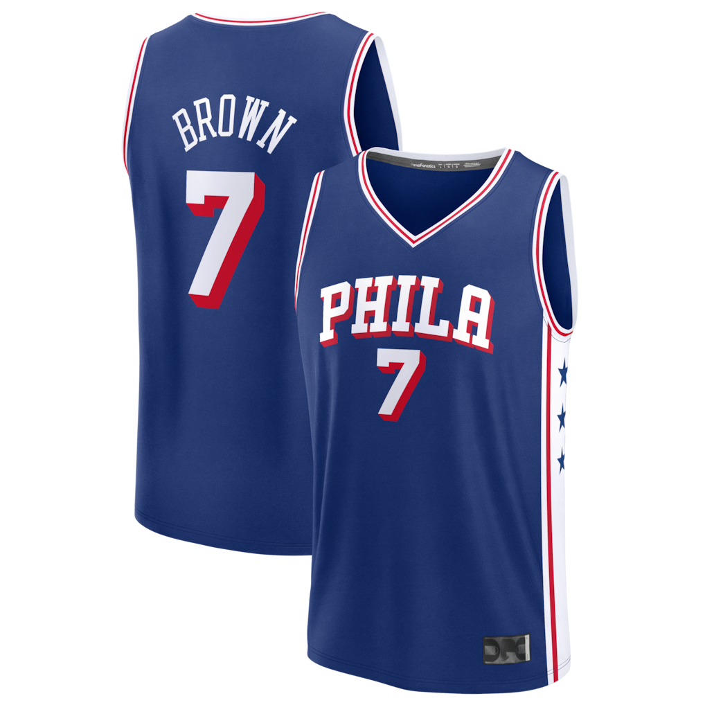 Seanshop P.76ers #7 Jaylen Brown Fanatics Royal Fast Break JerseyS - Icon Edition