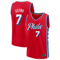 Leonaf P.76ers #7 Jaylen Brown  Red Fast Break Jerseys - Statement Edition