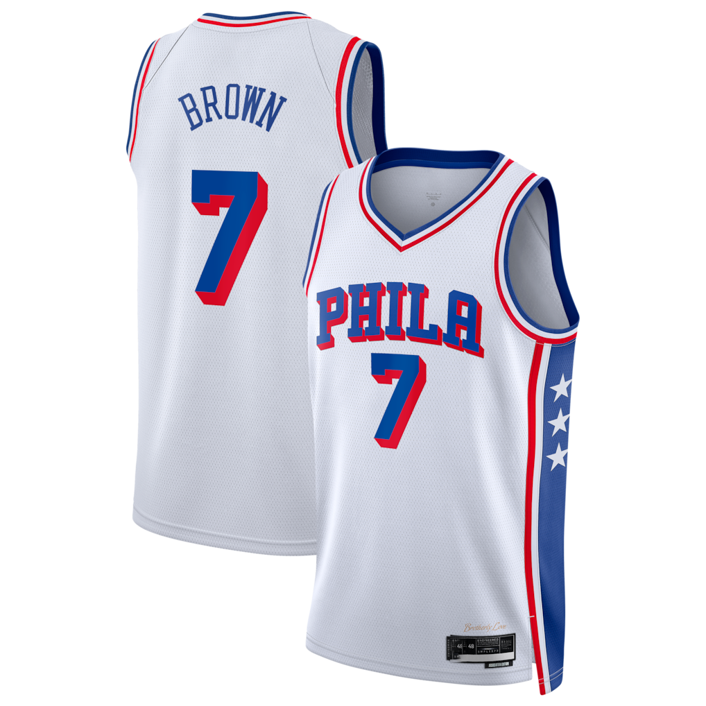 Leonaf P.76ers #7 White Swingman Jerseys - Association Edition