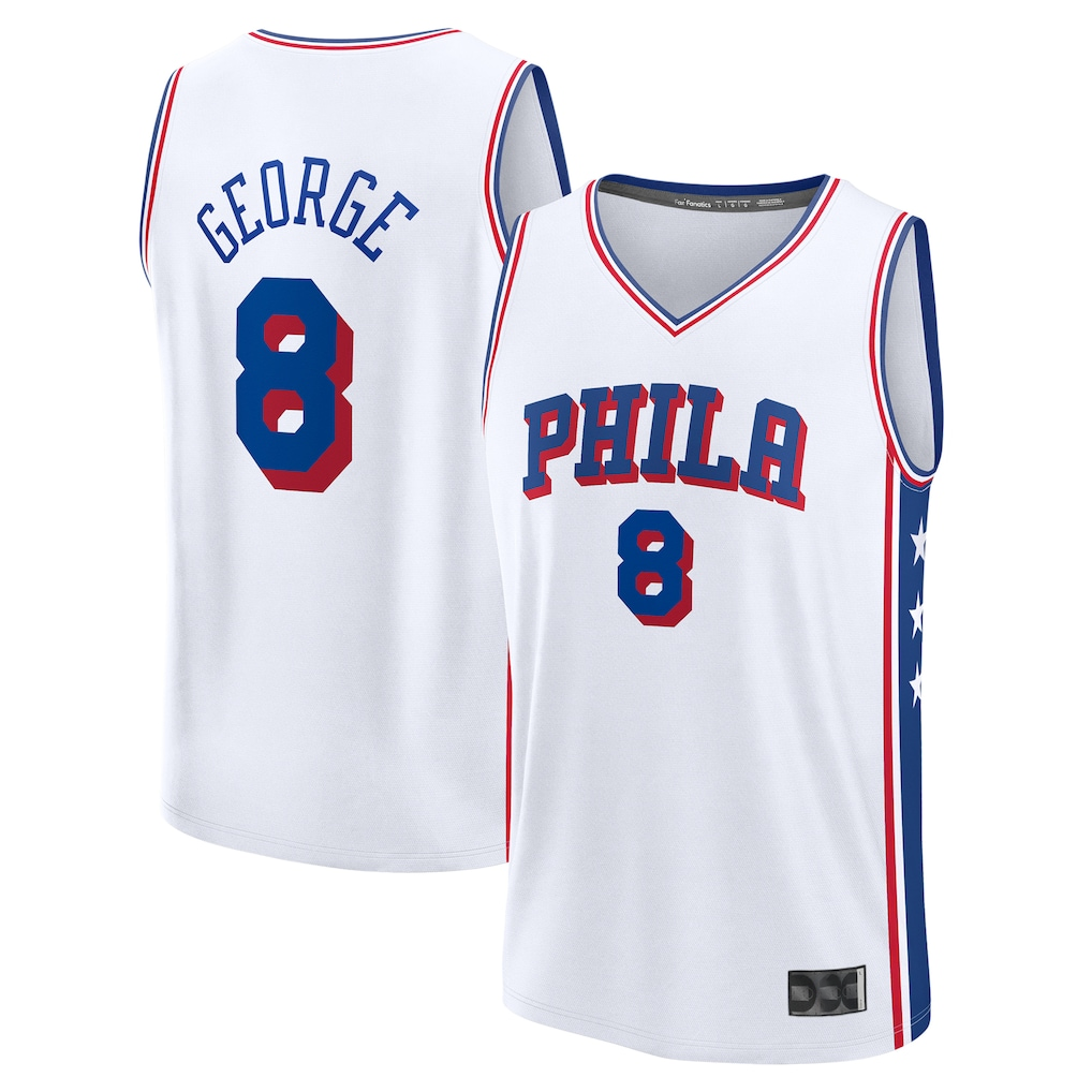 Leonaf P.76ers #8 Paul George White Fast Break Replica Player Jerseys