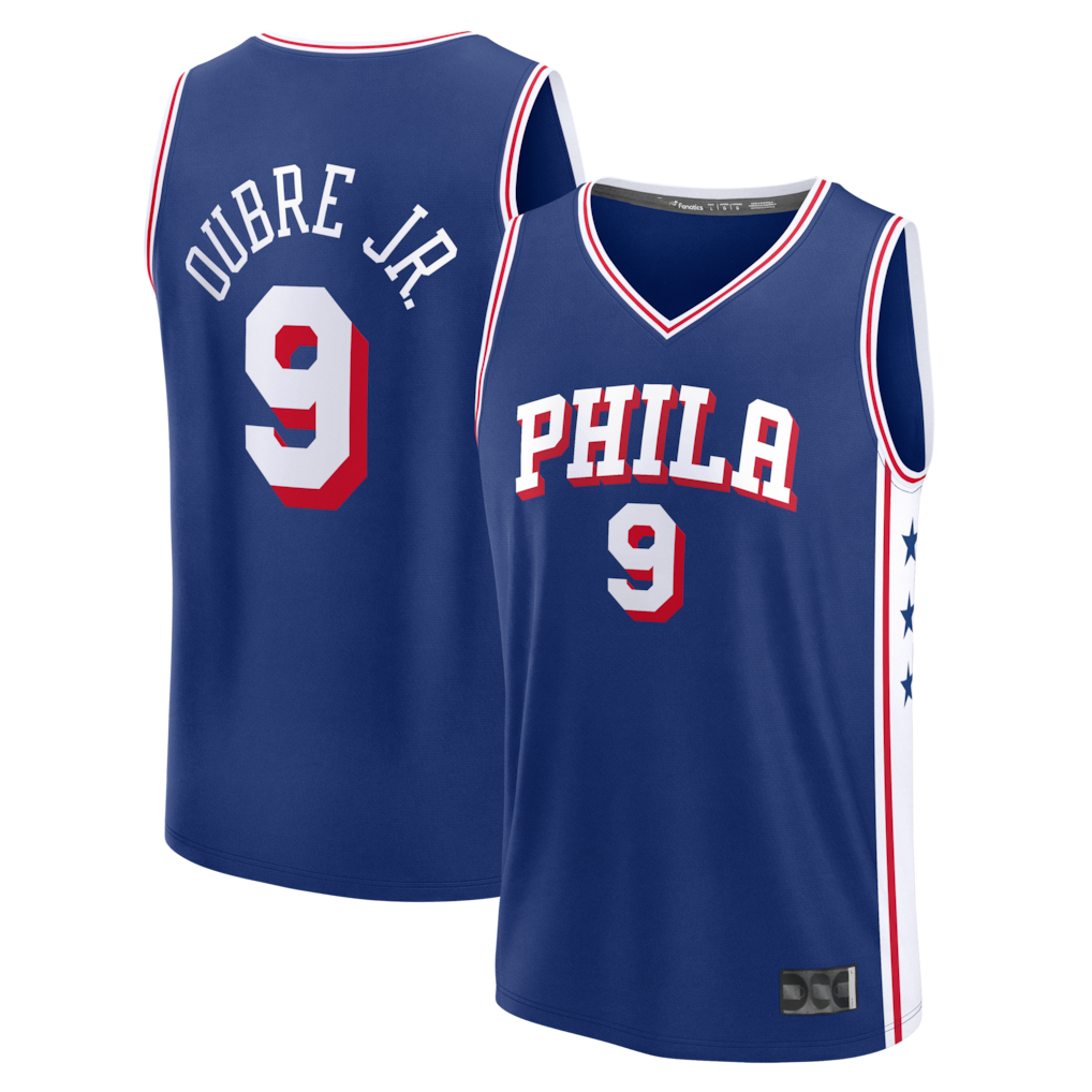 Leonaf P.76ers #9 Kelly Oubre Jr.  Blue Fast Break Jerseys - Icon Edition