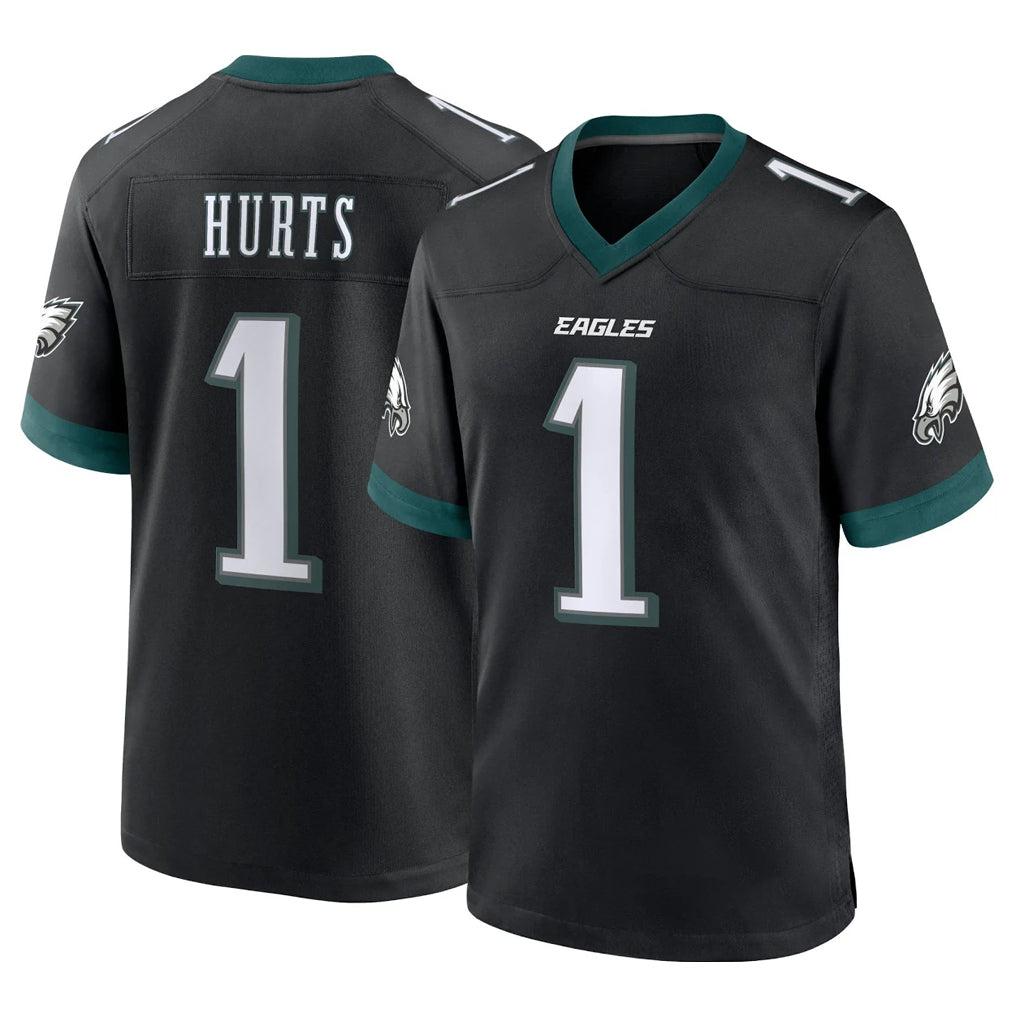 Seanshop P.Eagles #1 Jalen Hurts Player Black Game Home Stitched Jerseys