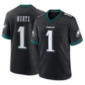 Seanshop P.Eagles #1 Jalen Hurts Player Black Game Home Stitched Jerseys