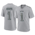 Seanshop P.Eagles #1 Jalen Hurts Player Gray Atmosphere Fashion Home Game Stitched Jerseys
