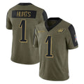 Seanshop P.Eagles #1 Jalen Hurts Player Olive Salute To Service Limited Game Stitched Jerseys