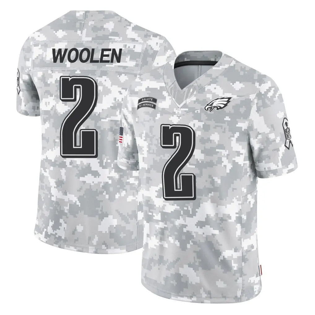Seanshop P.Eagles #2 Riq Woolen Player Arctic Camo Salute to Service Limited Game Stitched Jerseys
