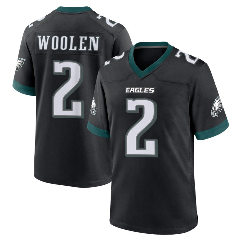 Seanshop P.Eagles #2 Riq Woolen Player Black Game Home Stitched Jerseys