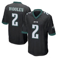Seanshop P.Eagles #2 Riq Woolen Player Black Home Game Stitched Jerseys
