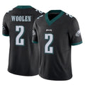 Seanshop P.Eagles #2 Riq Woolen Player Black Limited Vapor F.U.S.E. Home Game Stitched Jerseys
