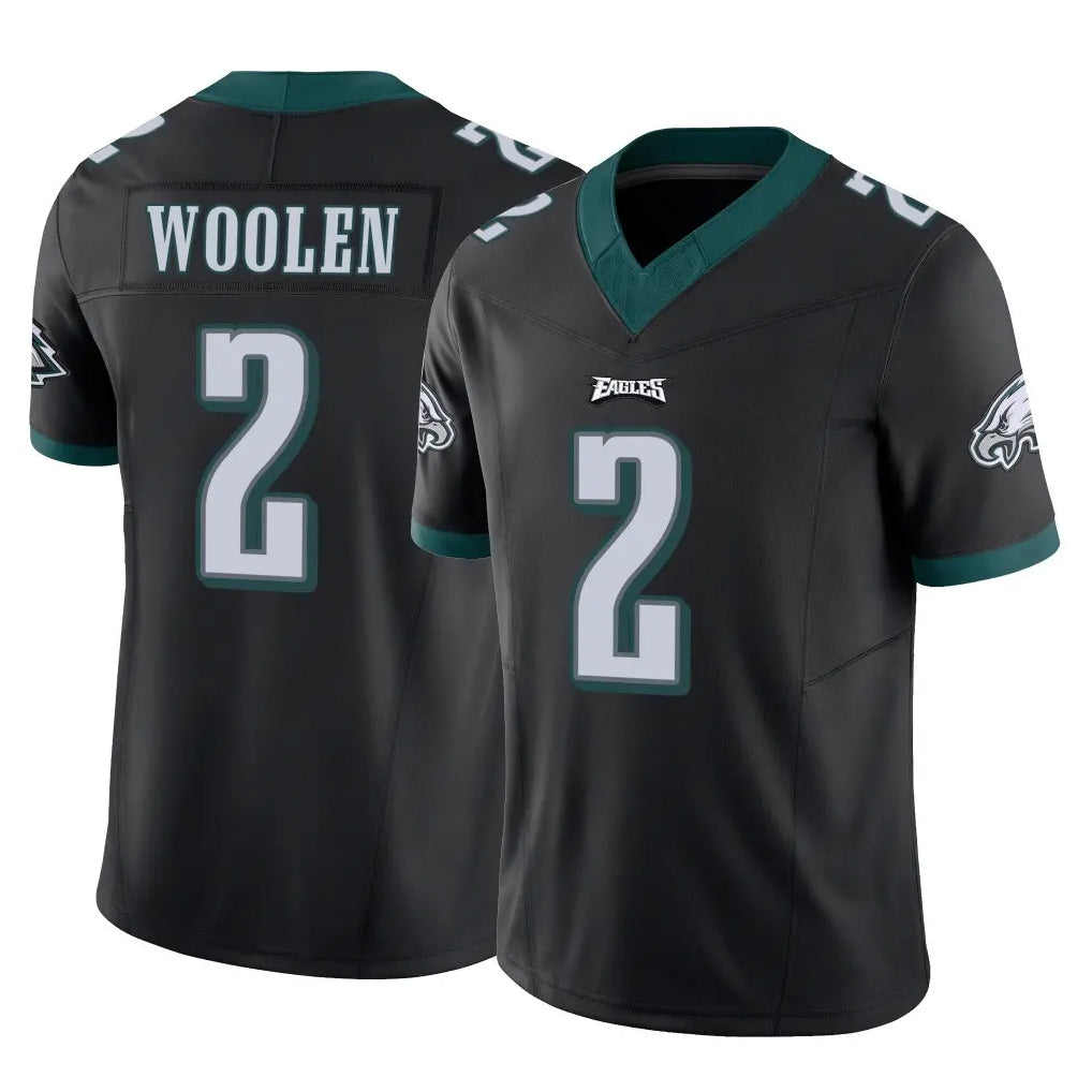 Seanshop P.Eagles #2 Riq Woolen Player Black Limited Vapor F.U.S.E. Home Game Stitched Jerseys