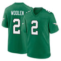 Seanshop P.Eagles #2 Riq Woolen Player Green Kelly Alternate Home Game Stitched Jerseys