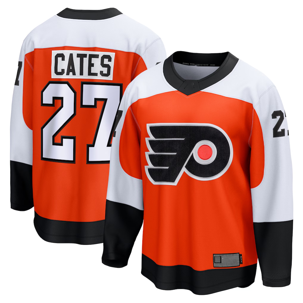 Seanshop P.Flyers #27 Noah Cates Orange Home Breakaway Jerseys