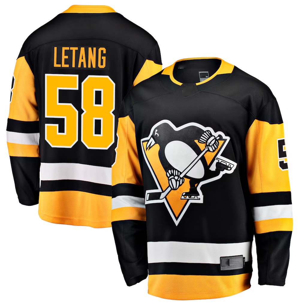 Seanshop P.Penguins #58 Kris Letang Black Home Breakaway Jerseys