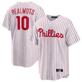 Seanshop P.Phillies #10 J.T. Realmuto Player White Home Game Stitched Jerseys