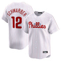Seanshop P.Phillies #12 Kyle Schwarber Player White Home Limited Stitched Jerseys