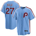 Seanshop P.Phillies #27 Aaron Nola Player Light Blue Home Game Stitched Jerseys