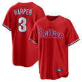 Seanshop P.Phillies #3 Bryce Harper Player Red Home Game Stitched Jerseys