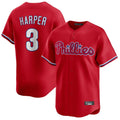 Seanshop P.Phillies #3 Bryce Harper Player Red Home Limited Stitched Jerseys