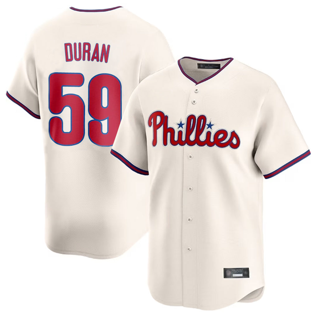 Seanshop P.Phillies #59 Jhoan Duran Player Cream Home Limited Stitched Jerseys