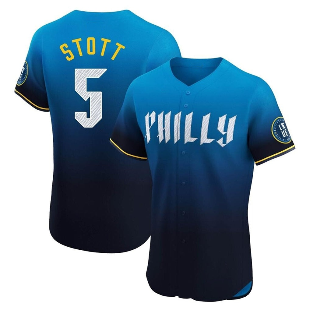 Seanshop P.Phillies #5 Bryson Stott Player Blue City Connect Home Limited Elite Stitched Jerseys