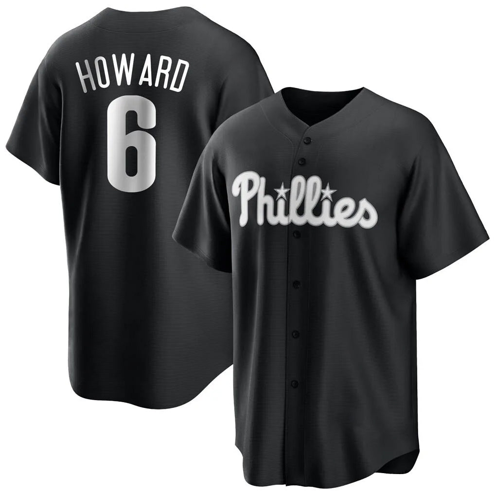 Seanshop P.Phillies #6 Ryan Howard Player Black Alt Fashion Home Game Stitched Jerseys