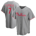 Seanshop P.Phillies #7 Trea Turner Player Gray Home Game Stitched Jerseys