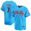Seanshop P.Phillies #7 Trea Turner Player Light Blue Phillies & Eagles Vapor Premier Limited Stitched Jerseys