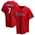 Seanshop P.Phillies #7 Trea Turner Player Red Home Game Stitched Jerseys