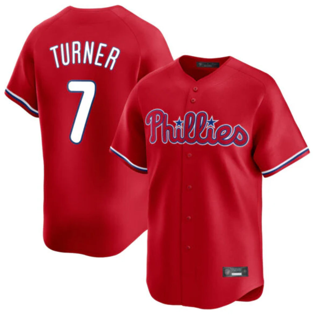 Seanshop P.Phillies #7 Trea Turner Player Red Home Limited Stitched Jerseys