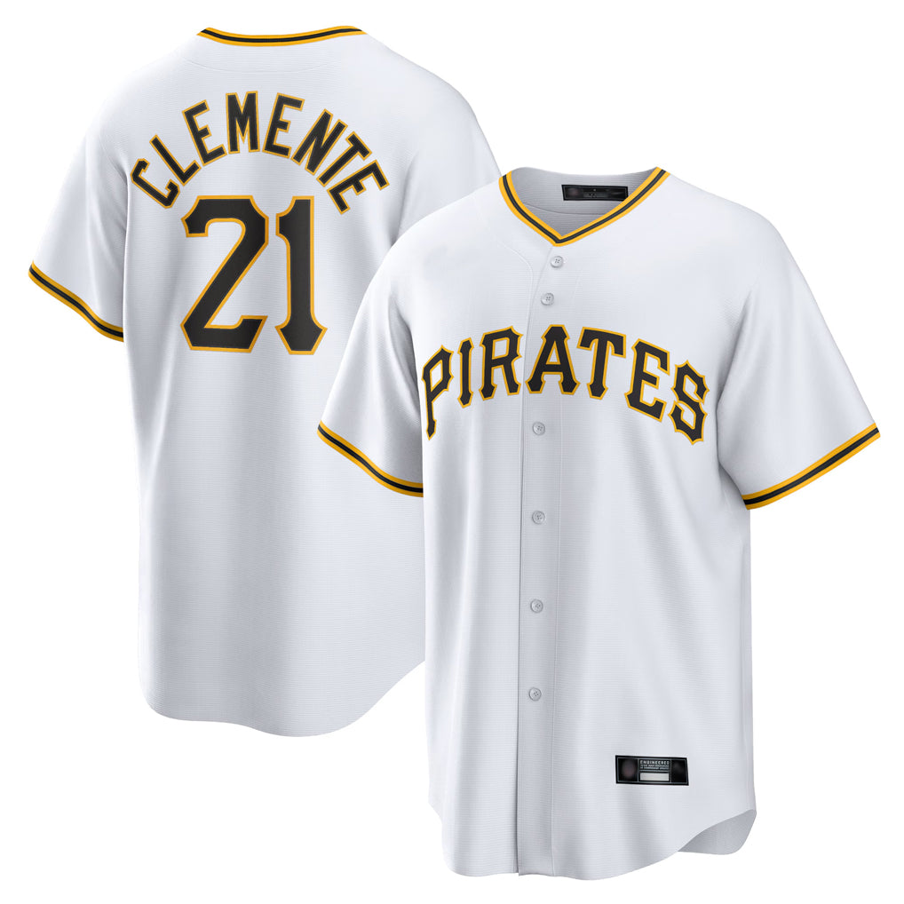 Seanshop P.Pirates #21 Roberto Clemente Player White Home Game Stitched Jerseys