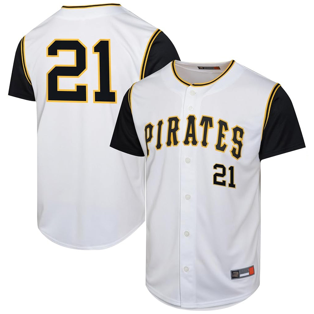 Seanshop P.Pirates #21 Roberto Clemente Player White Throwback Cooperstown Collection Limited Stitched Jerseys